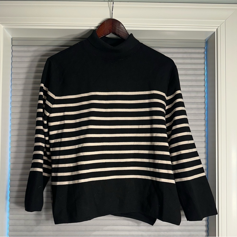 H&M striped turtleneck sweater